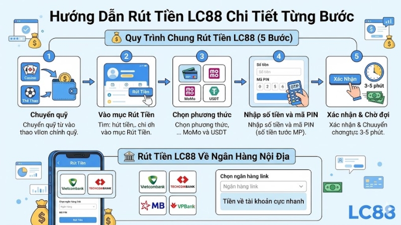 Hướng dẫn rút tiền lc88 chi tiết qua 3 bước chuẩn
